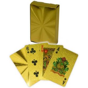 Speelkaarten goud 100% kunststof